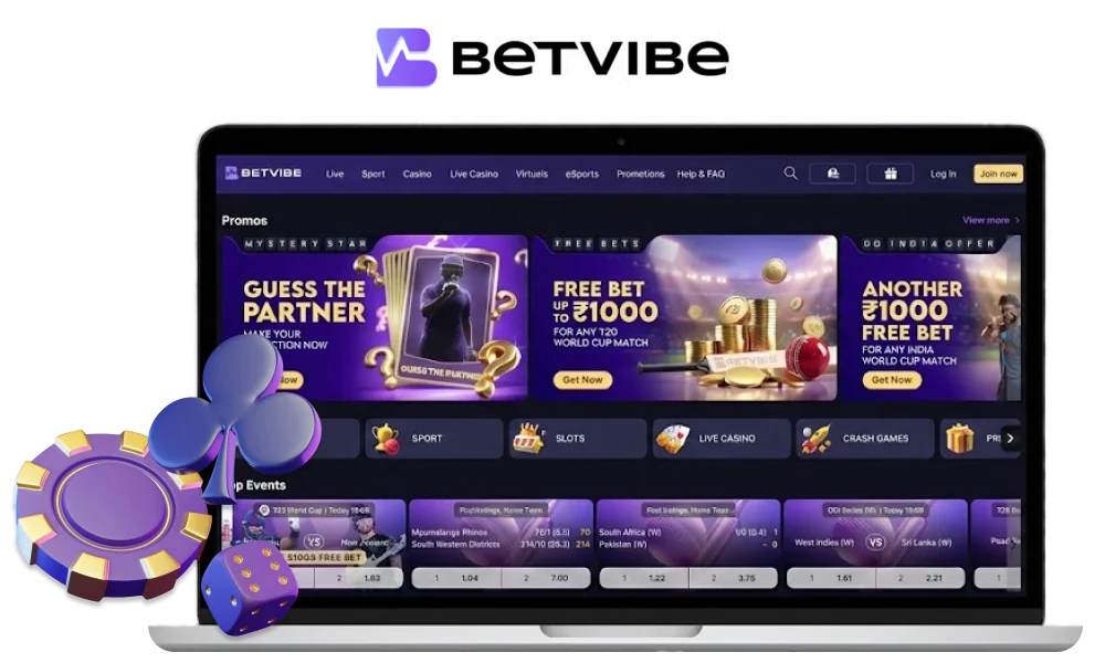 BetVibe's Indian platform for sports betting and casino games